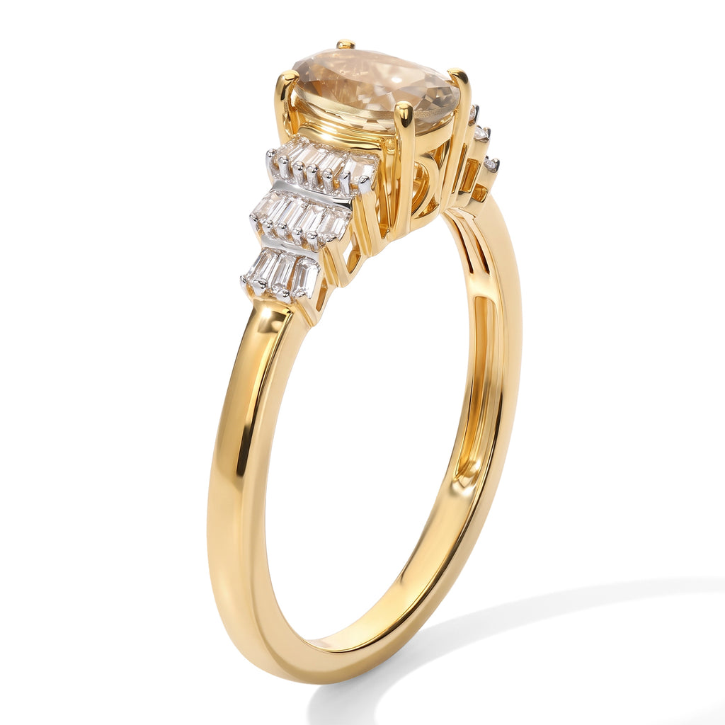 D'Joy - Turkizite & Natural White Diamond Ballerina Ring in 18K Vermeil Yellow Gold Plated Sterling Silver 1.10 Ct._8753728_3
