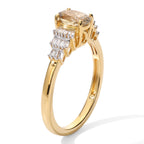 D'Joy - Turkizite & Natural White Diamond Ballerina Ring in 18K Vermeil Yellow Gold Plated Sterling Silver 1.10 Ct._8753728_3