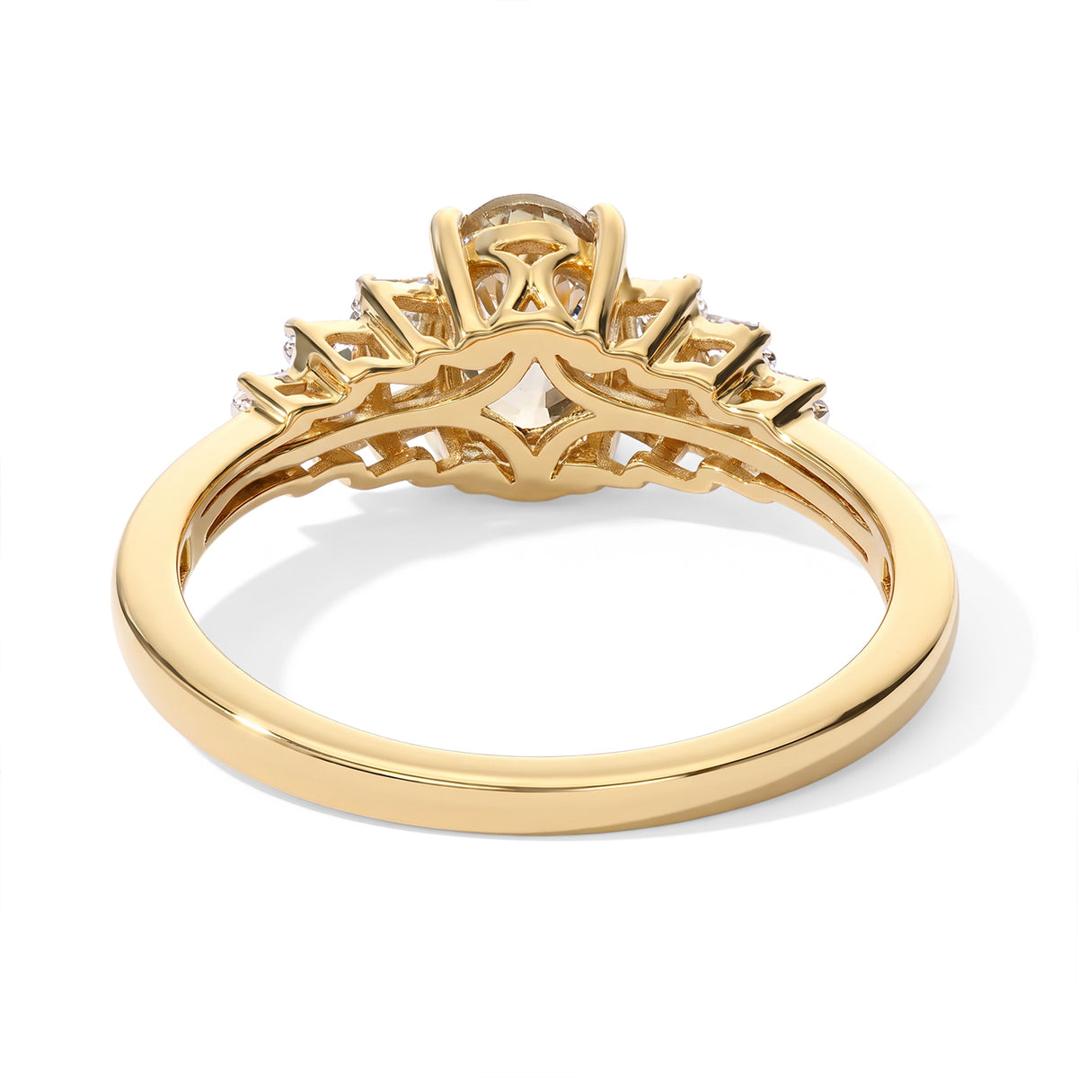 D'Joy - Turkizite &amp; Natural White Diamond Ballerina Ring in 18K Vermeil Yellow Gold Plated Sterling Silver 1.10 Ct. 8753728 4