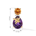 GP - AAA African Amethyst, Citrine, White Zircon & Blue Sapphire Earring with Push Post in Yellow Gold Plated Sterling Silver 5.30 Ct._8754202_5