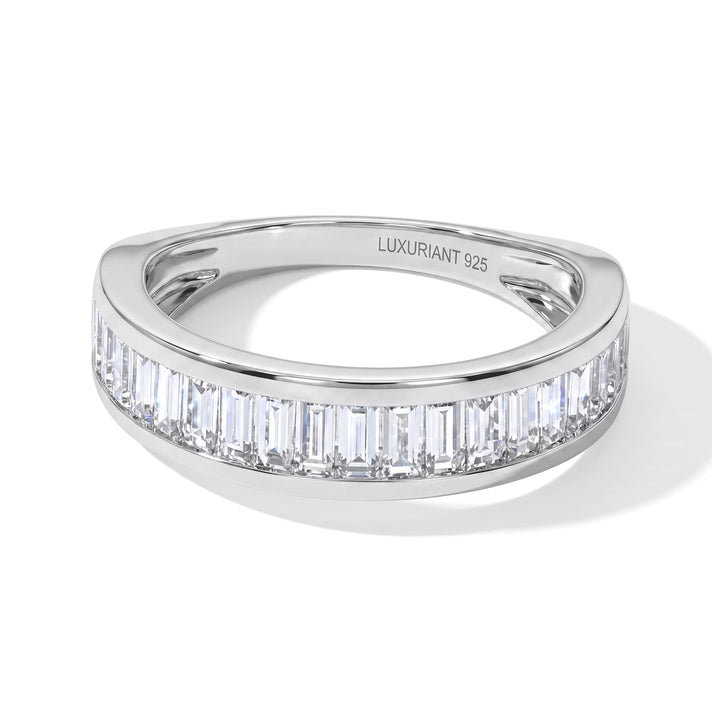 Luxuriant - SGL Certified Lab Grown Diamond (SI/G-H) Band Ring in Rhodium Overlay Sterling Silver 2.00 Ct. 8754246 1