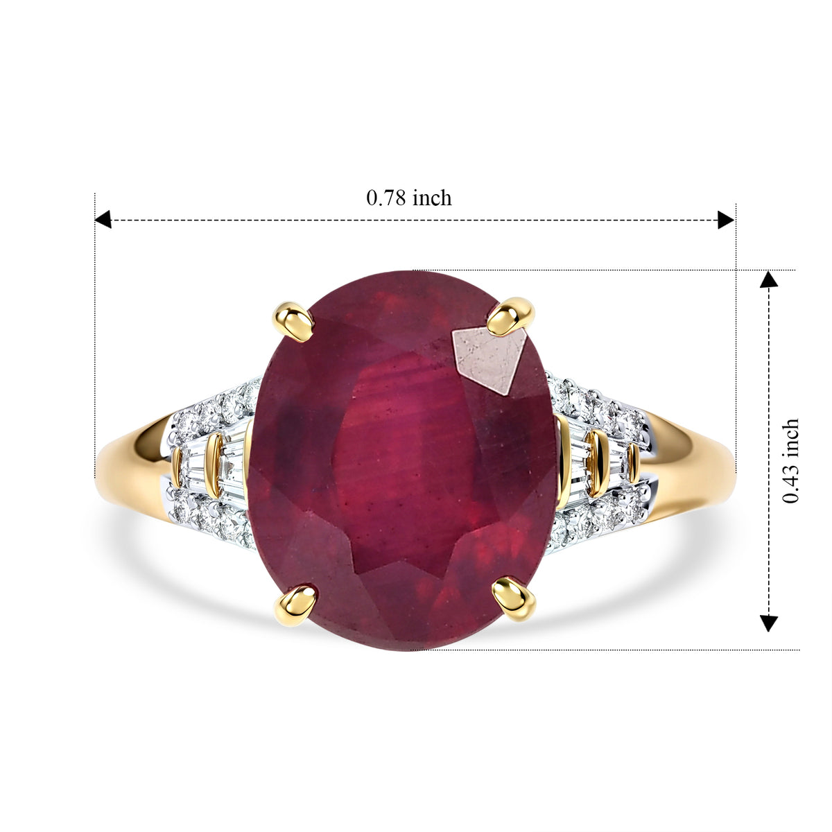 9K Yellow Gold AAA African Ruby &amp; White Diamond Ring 5.45 Ct. 8754424 5