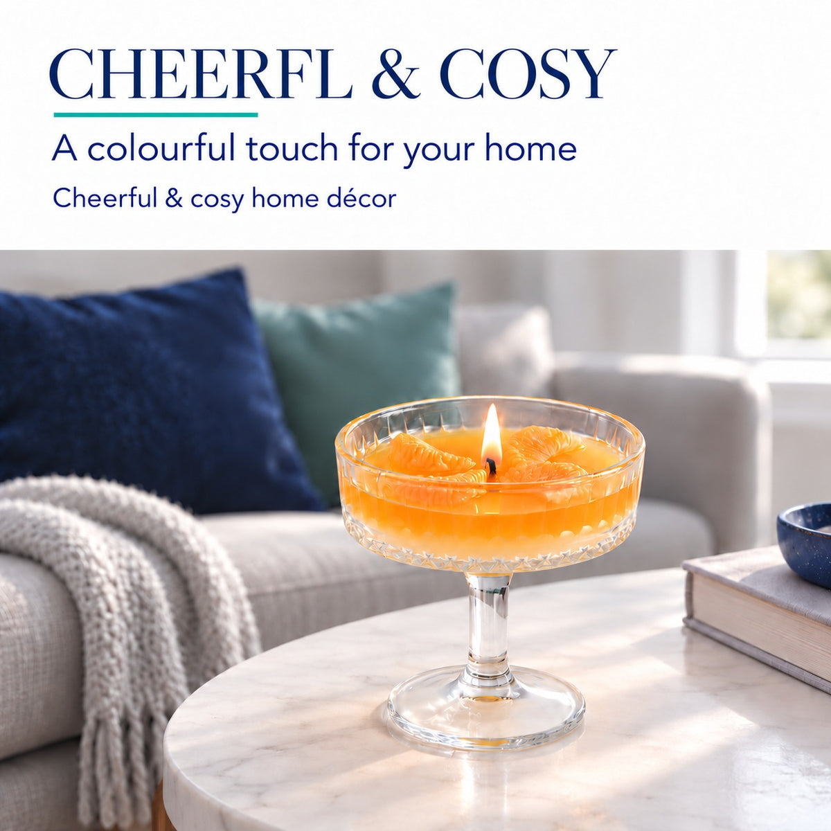 Scented Fruit Soy Wax Glass Candle (10 x 10cm) - Orange-Cinammon &amp; Orange 8754457 4
