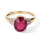 9K Yellow Gold AAA African Ruby & Natural White Diamond Ring 5.50 Ct._8754466