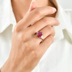 9K Yellow Gold AAA African Ruby & Natural White Diamond Ring 5.50 Ct._8754466_1