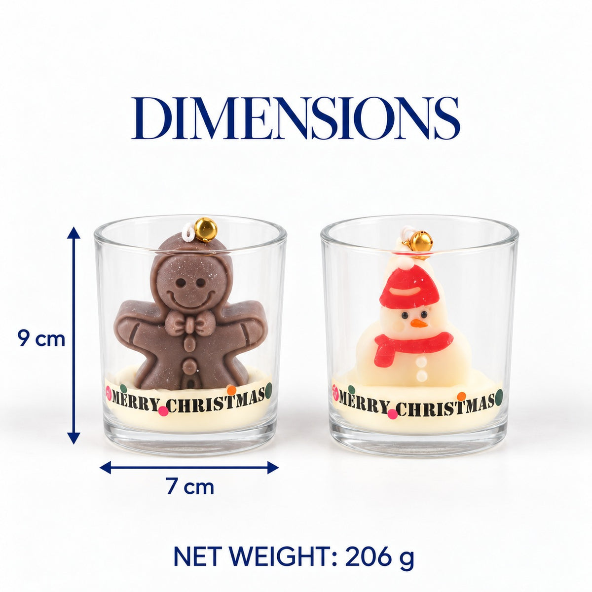 Set of 2 - Christmas Special Ginger Bread &amp; SnowmanScented Soy Wax Candle - Chocolate &amp; Vanilla 8754508 5