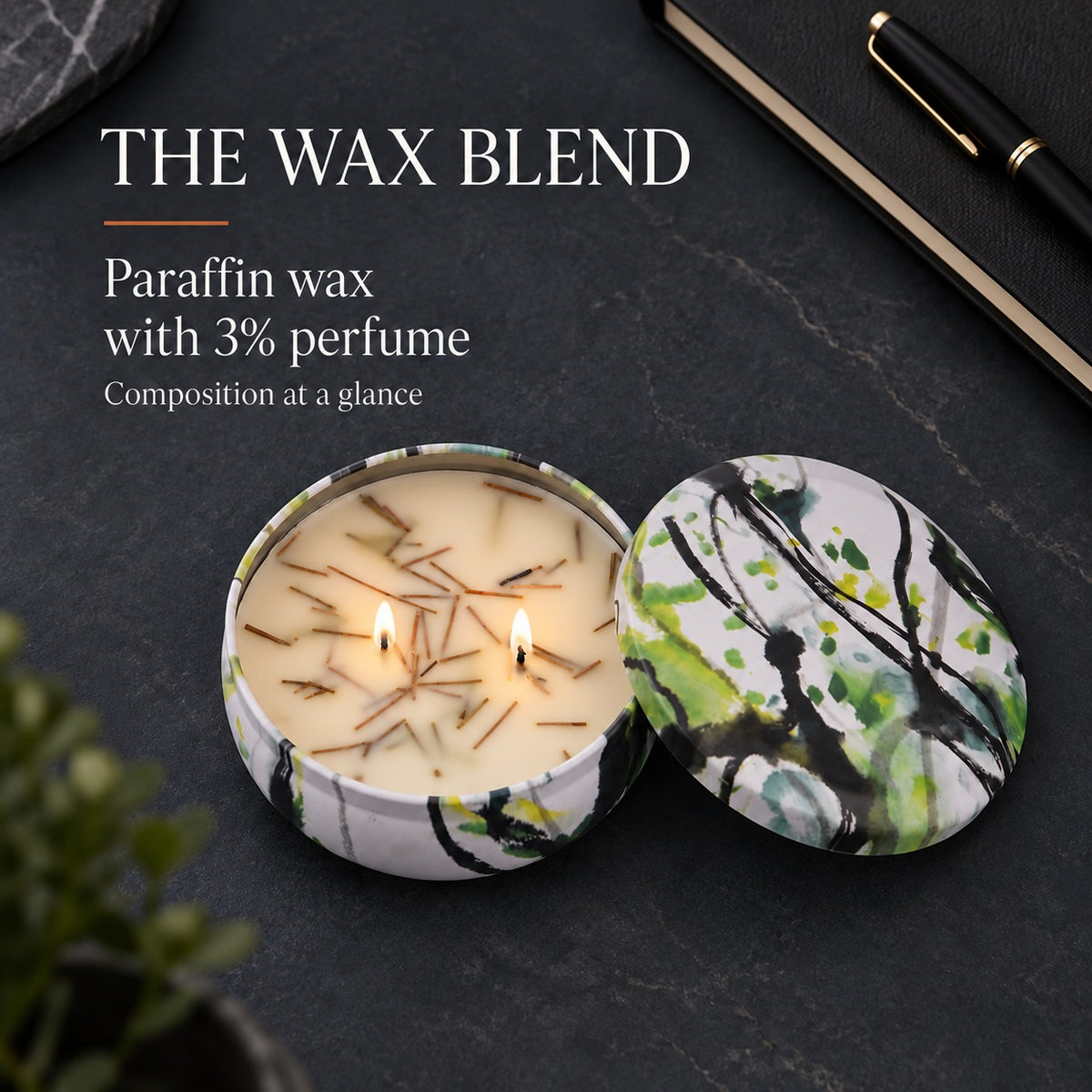 Scented Soy Wax Decorative Tin Candle With Botanical (230g) - Cedar Wood 8754550 4