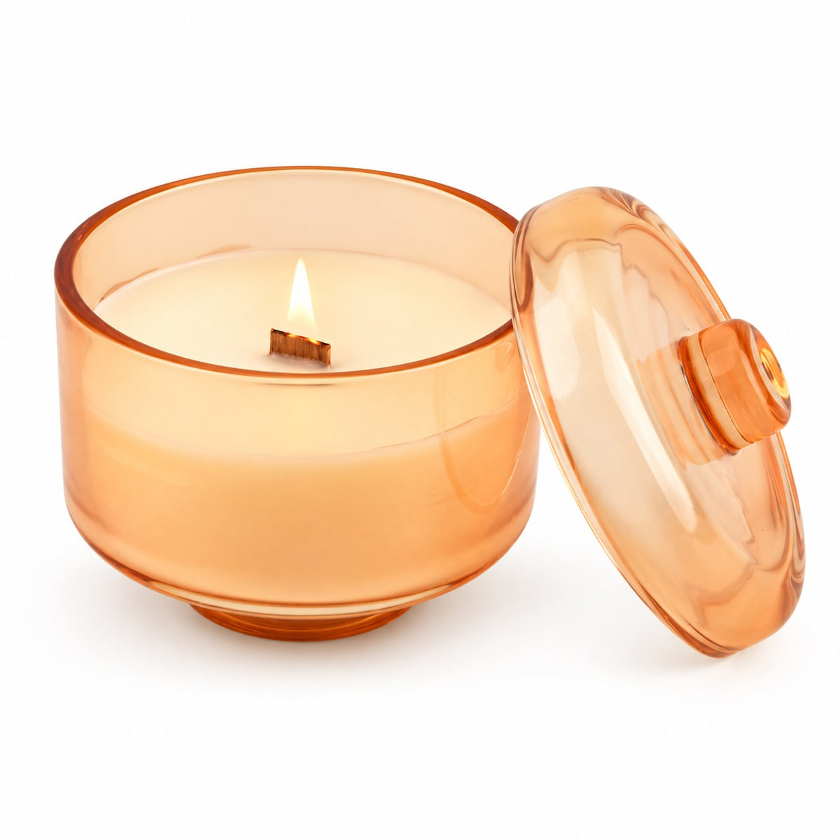Scented Soy Wax Glass Cloche Jar Candle (720G) - Amber-Yellow 8754565 0