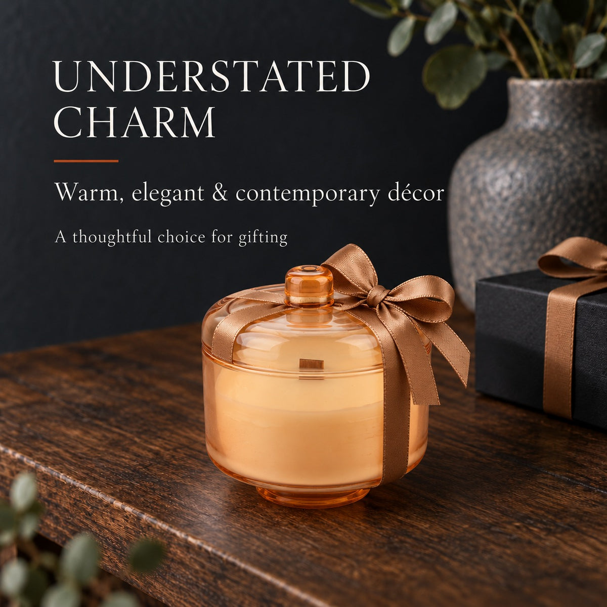Scented Soy Wax Glass Cloche Jar Candle (720G) - Amber-Yellow 8754565 4