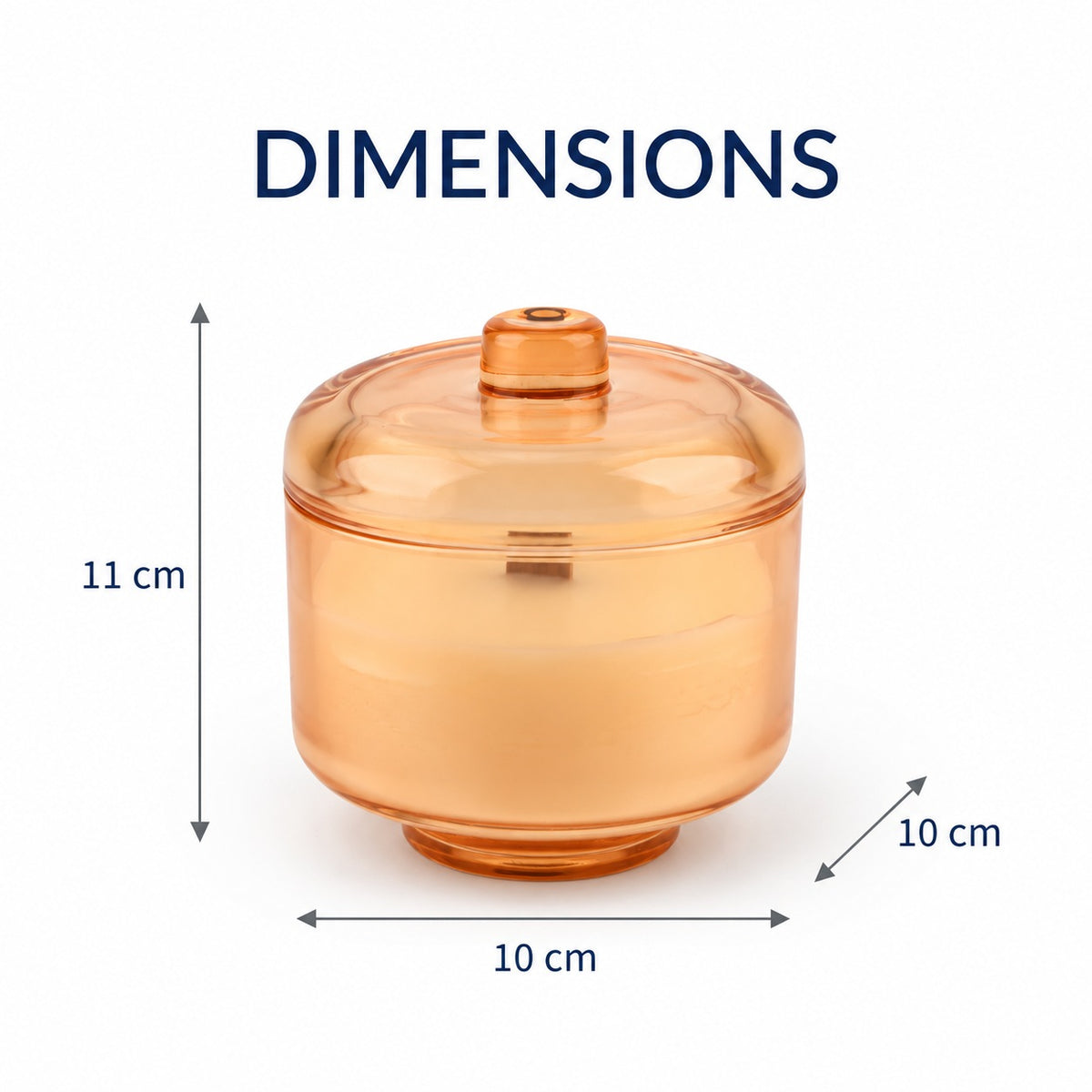Scented Soy Wax Glass Cloche Jar Candle (720G) - Amber-Yellow 8754565 5