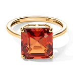 Luxuriant 9K Yellow Gold AA Lab Created Padparadscha Sapphire Solitaire Ring, Gold Wt.2 Gms  6.725  Ct._8754641