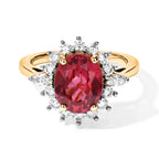 Luxuriant Lab Created Padparadscha Sapphire, White Zircon Main Stone With Surrounding Stone Ring Sterling Silver  4.707  Ct._8754747