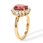 Luxuriant Lab Created Padparadscha Sapphire, White Zircon Main Stone With Surrounding Stone Ring Sterling Silver  4.707  Ct._8754747_3