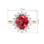 Luxuriant Lab Created Padparadscha Sapphire, White Zircon Main Stone With Surrounding Stone Ring Sterling Silver  4.707  Ct._8754747_5