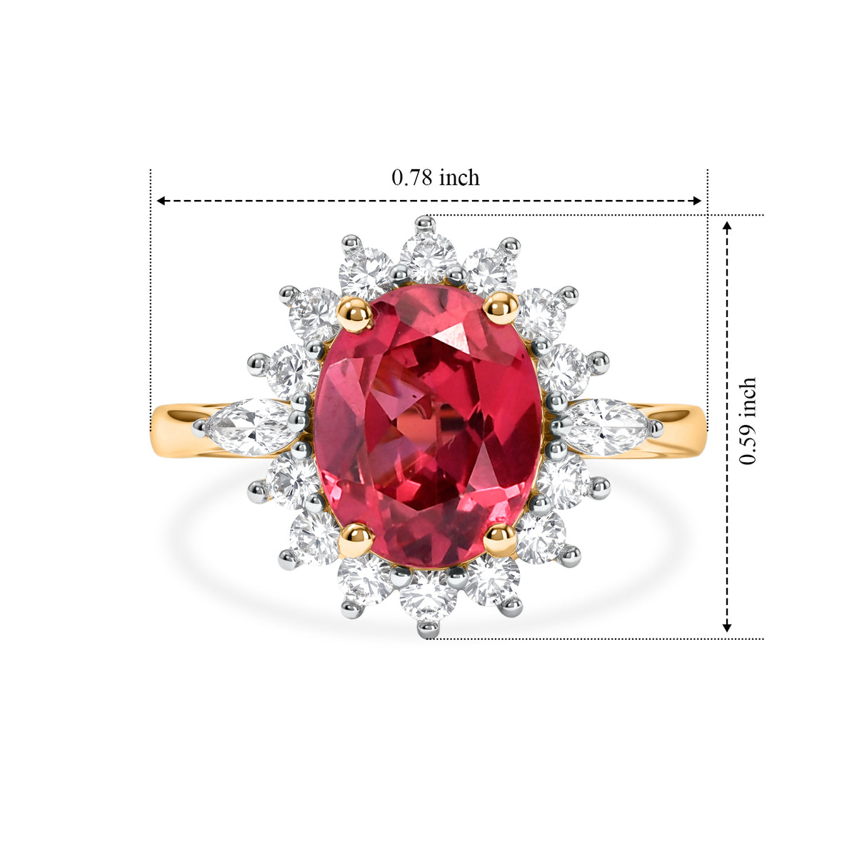Luxuriant Lab Created Padparadscha Sapphire, White Zircon Main Stone With Surrounding Stone Ring Sterling Silver  4.707  Ct. 8754747 5