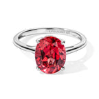 Luxuriant Lab Created Padparadscha Sapphire Solitaire Ring in Platinum OverlaySterling Silver  3.864  Ct._8754768