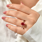 Luxuriant Lab Created Padparadscha Sapphire Solitaire Ring in Platinum OverlaySterling Silver  3.864  Ct._8754768_1