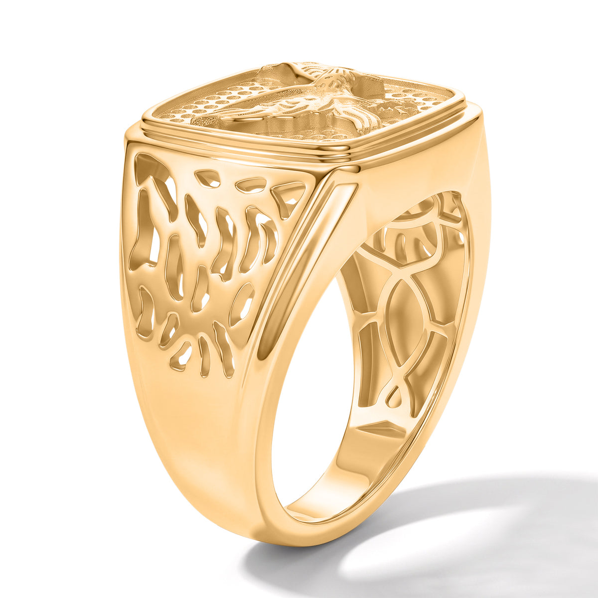 EverTrue Bronzella Collection - Eagle Embossed Signet Ring in 18K Gold Plating 8754789 3