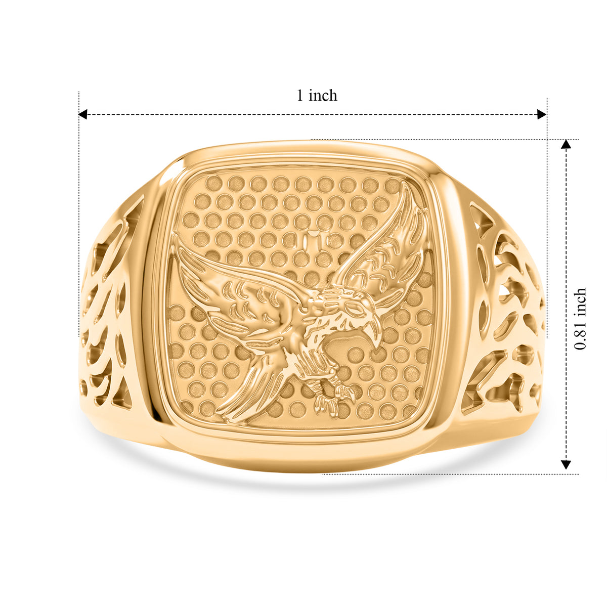 EverTrue Bronzella Collection - Eagle Embossed Signet Ring in 18K Gold Plating 8754789 5