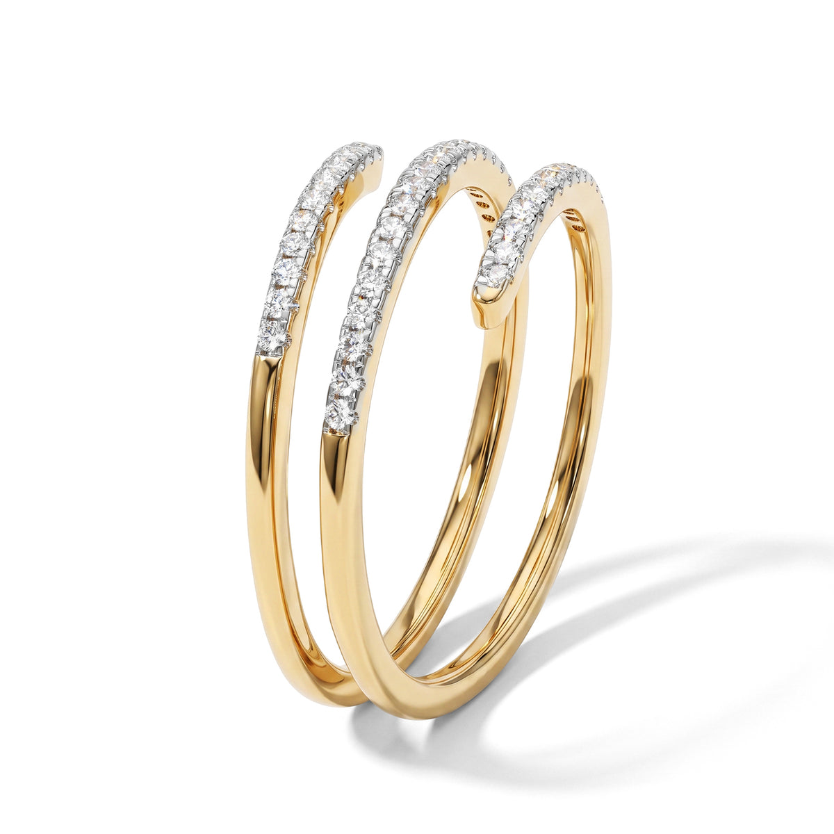 Luxuriant - Lab Grown Diamond (SI-G-H) Wrap Ring in 18K Vermeil Yellow Gold Plated Sterling Silver 0.25 Ct. 8754796 3