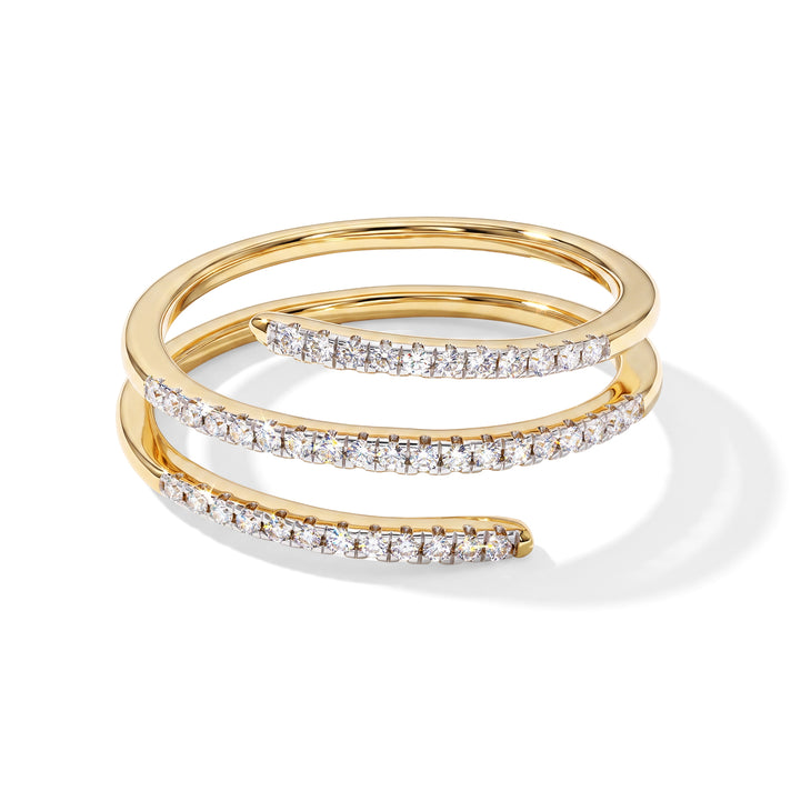 Luxuriant - Lab Grown Diamond (SI-G-H) Wrap Ring in 18K Vermeil Yellow Gold Plated Sterling Silver 0.25 Ct. 8754797 1