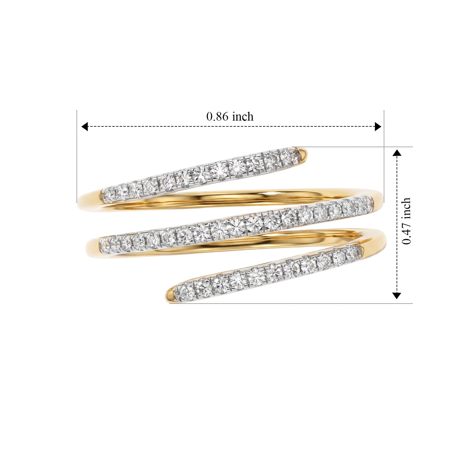 Luxuriant - Lab Grown Diamond (SI-G-H) Wrap Ring in 18K Vermeil Yellow Gold Plated Sterling Silver 0.25 Ct. 8754802 6