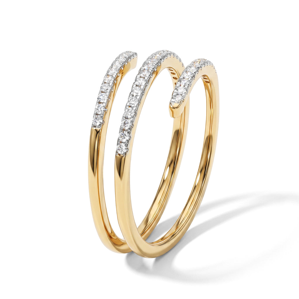 Luxuriant - Lab Grown Diamond (SI/G-H) Wrap Ring in 18K Vermeil Yellow Gold Plated Sterling Silver 0.25 Ct._8754804_3