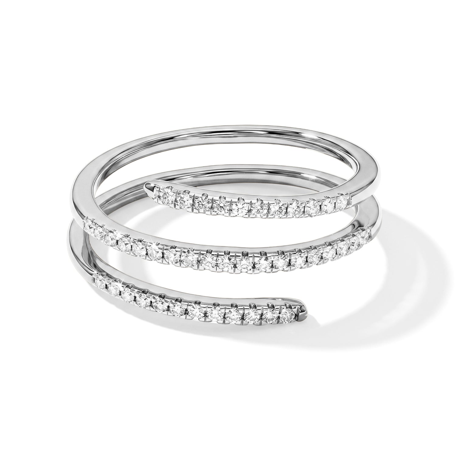 Luxuriant - Lab Grown Diamond (SI-G-H) Wrap Ring in Rhodium Overlay Sterling Silver 0.25 Ct. 8754807 0