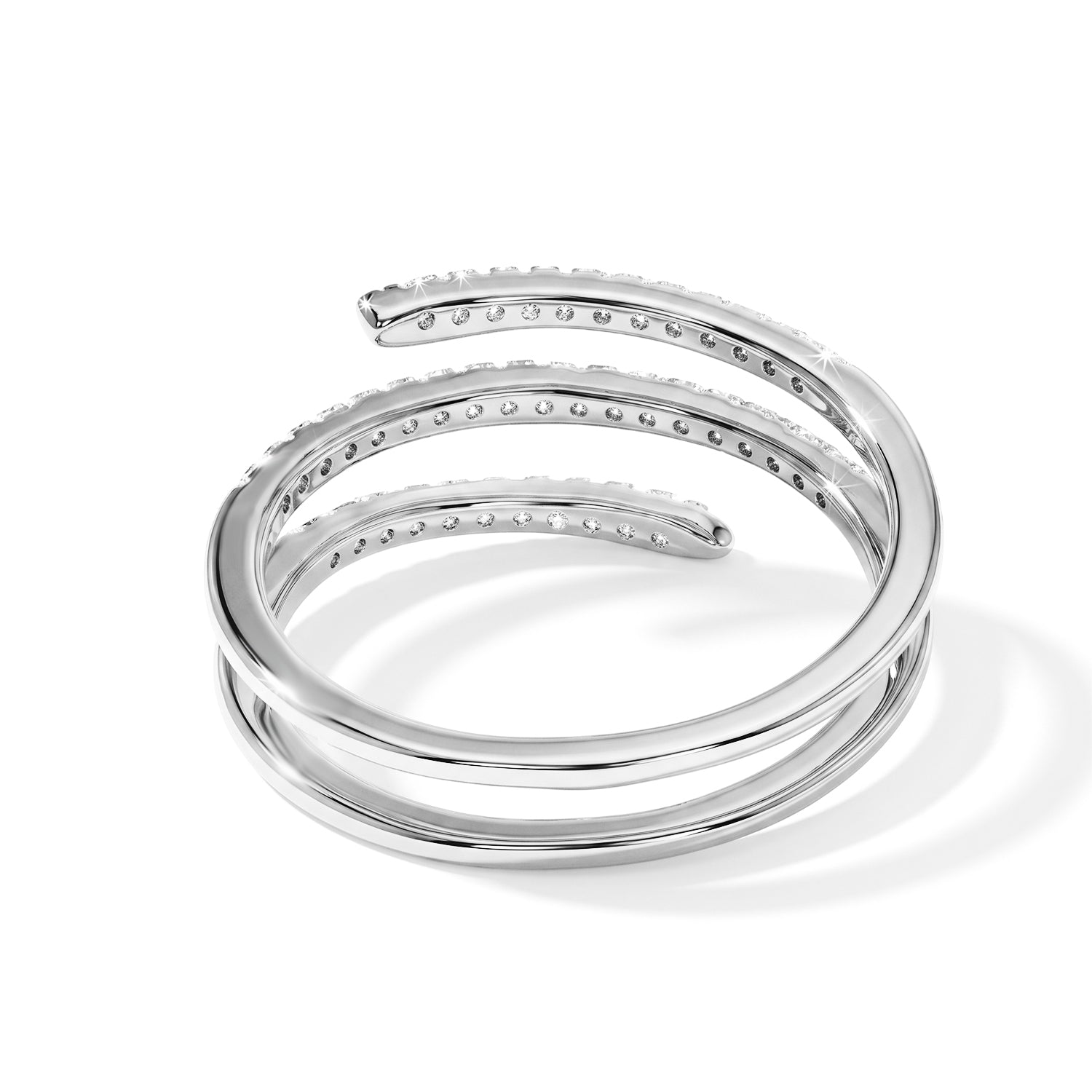 Luxuriant - Lab Grown Diamond (SI-G-H) Wrap Ring in Rhodium Overlay Sterling Silver 0.25 Ct. 8754807 4