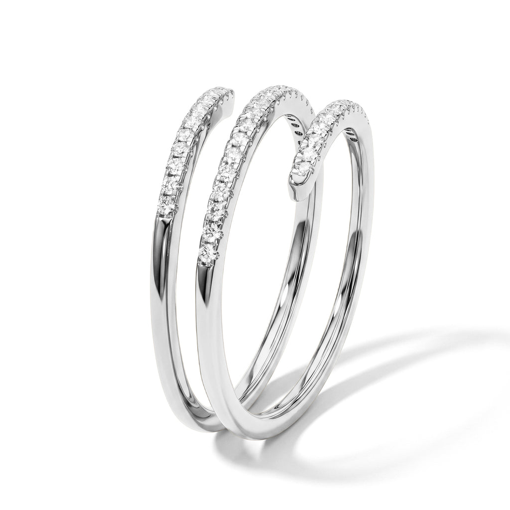 Luxuriant - Lab Grown Diamond (SI/G-H) Wrap Ring in Rhodium Overlay Sterling Silver 0.25 Ct._8754812_3
