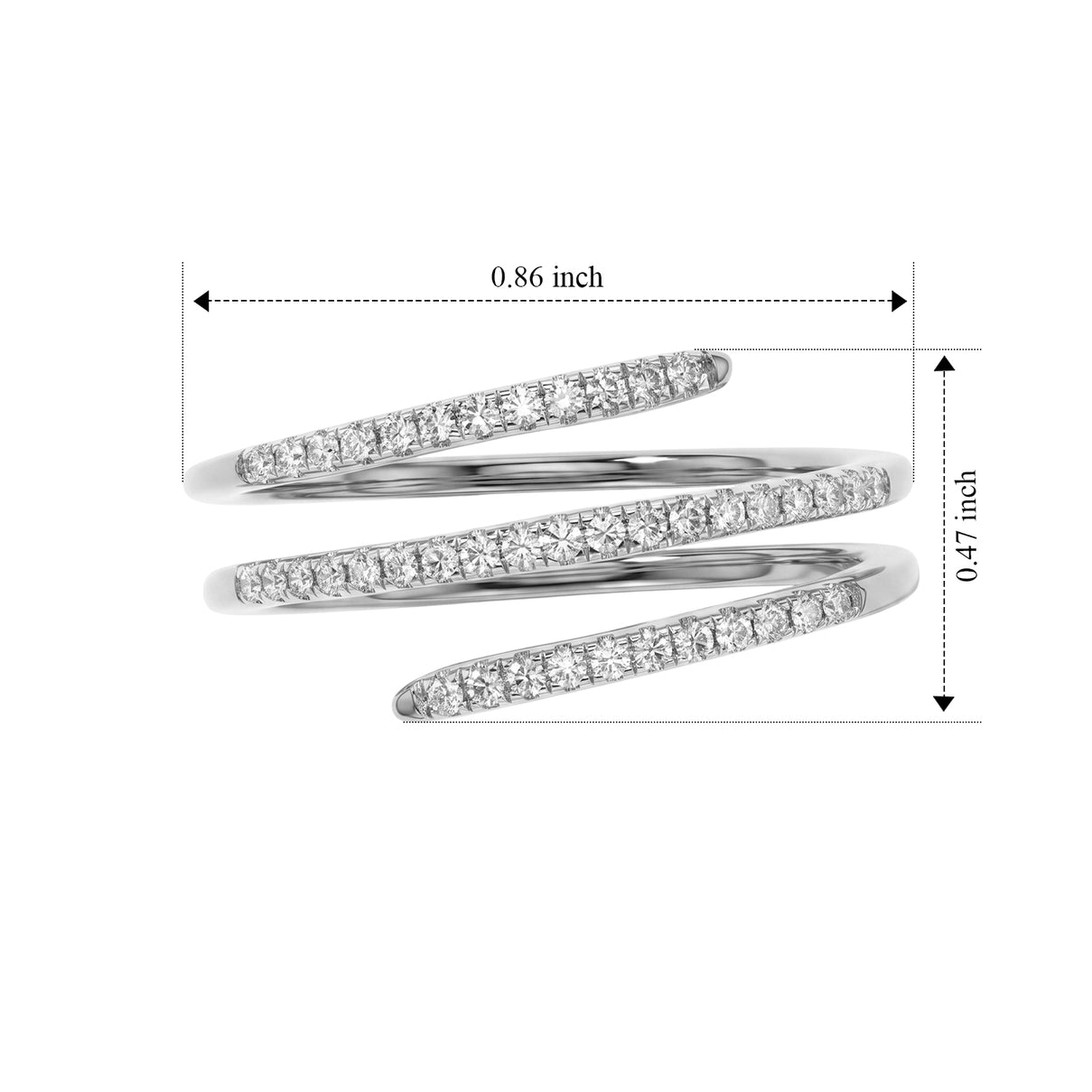 Luxuriant - Lab Grown Diamond (SI-G-H) Wrap Ring in Rhodium Overlay Sterling Silver 0.25 Ct. 8754814 6