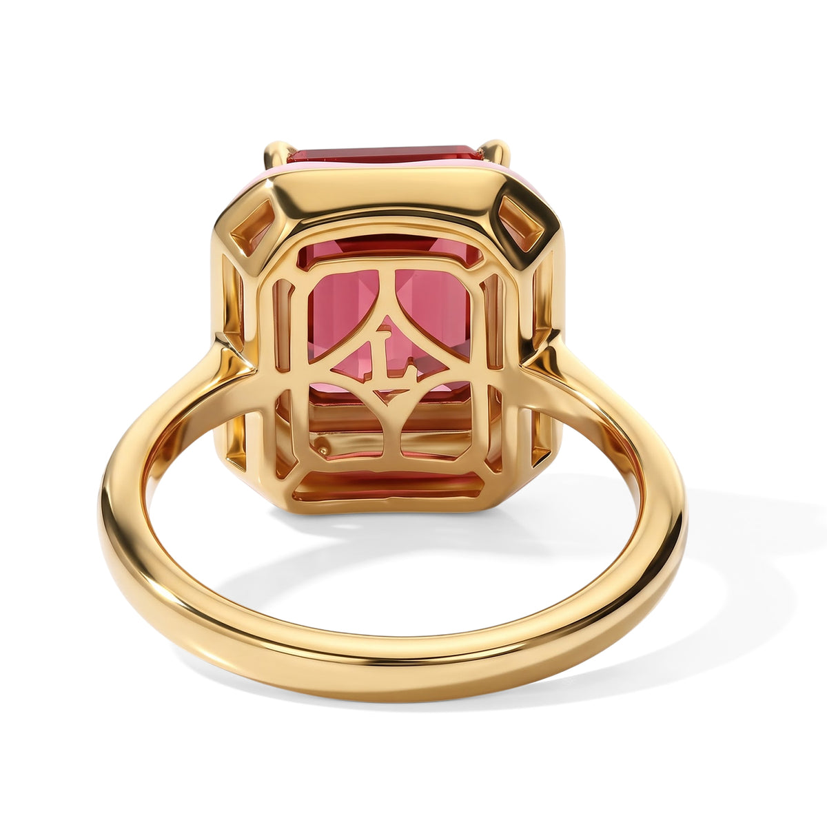 Luxuriant - Lab Created Padparadscha Sapphire Solitaire Ring in Yellow Gold Plated Sterling Silver 4.75 Ct. 8754836 4