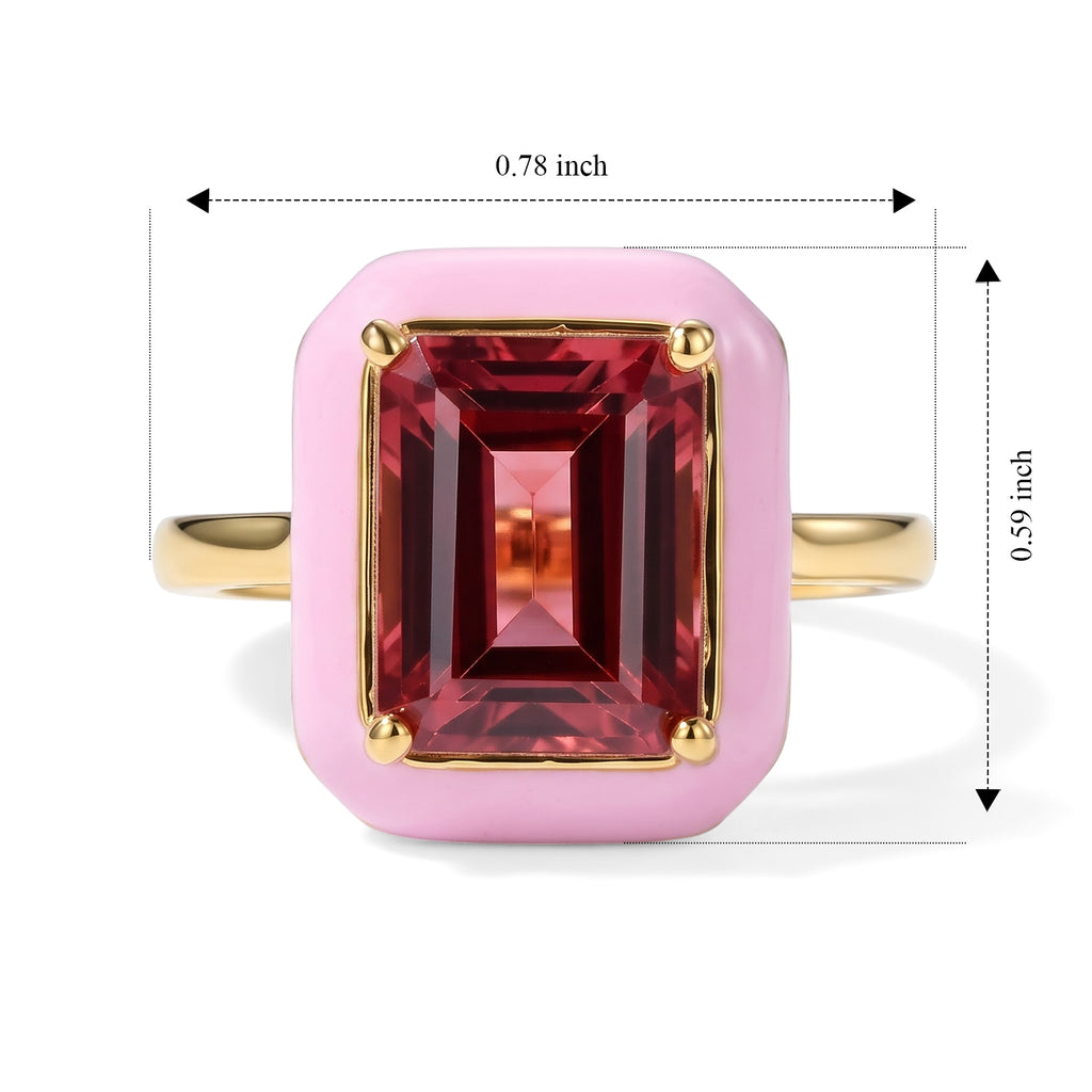 Luxuriant Lab Created Padparadscha Sapphire Solitaire Ring Sterling Silver  4.750  Ct._8754836_5