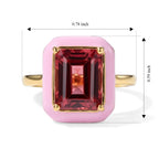 Luxuriant Lab Created Padparadscha Sapphire Solitaire Ring Sterling Silver  4.750  Ct._8754836_5