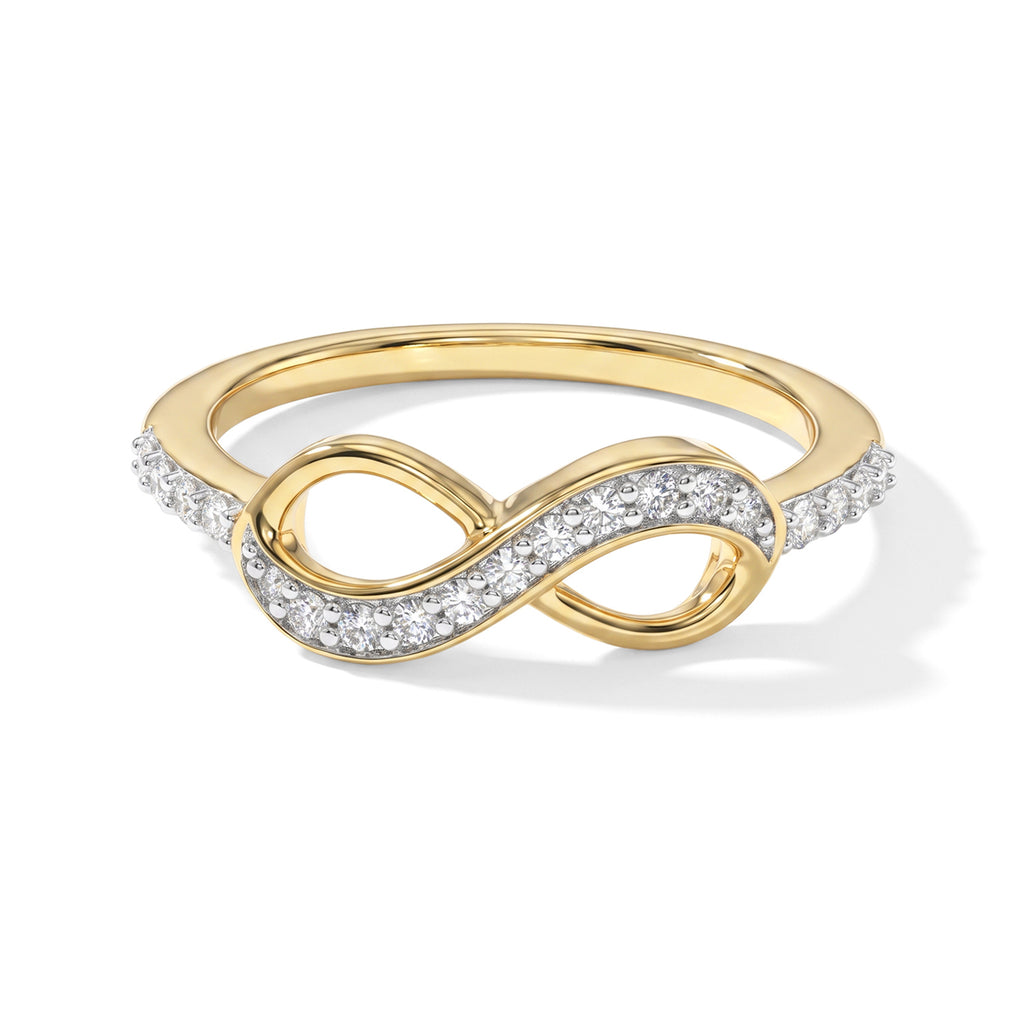 Luxuriant - Lab Grown Diamond (SI/G-H) Infinity Ring in 18K Vermeil Yellow Gold Plated Sterling Silver 0.25 Ct._8754860