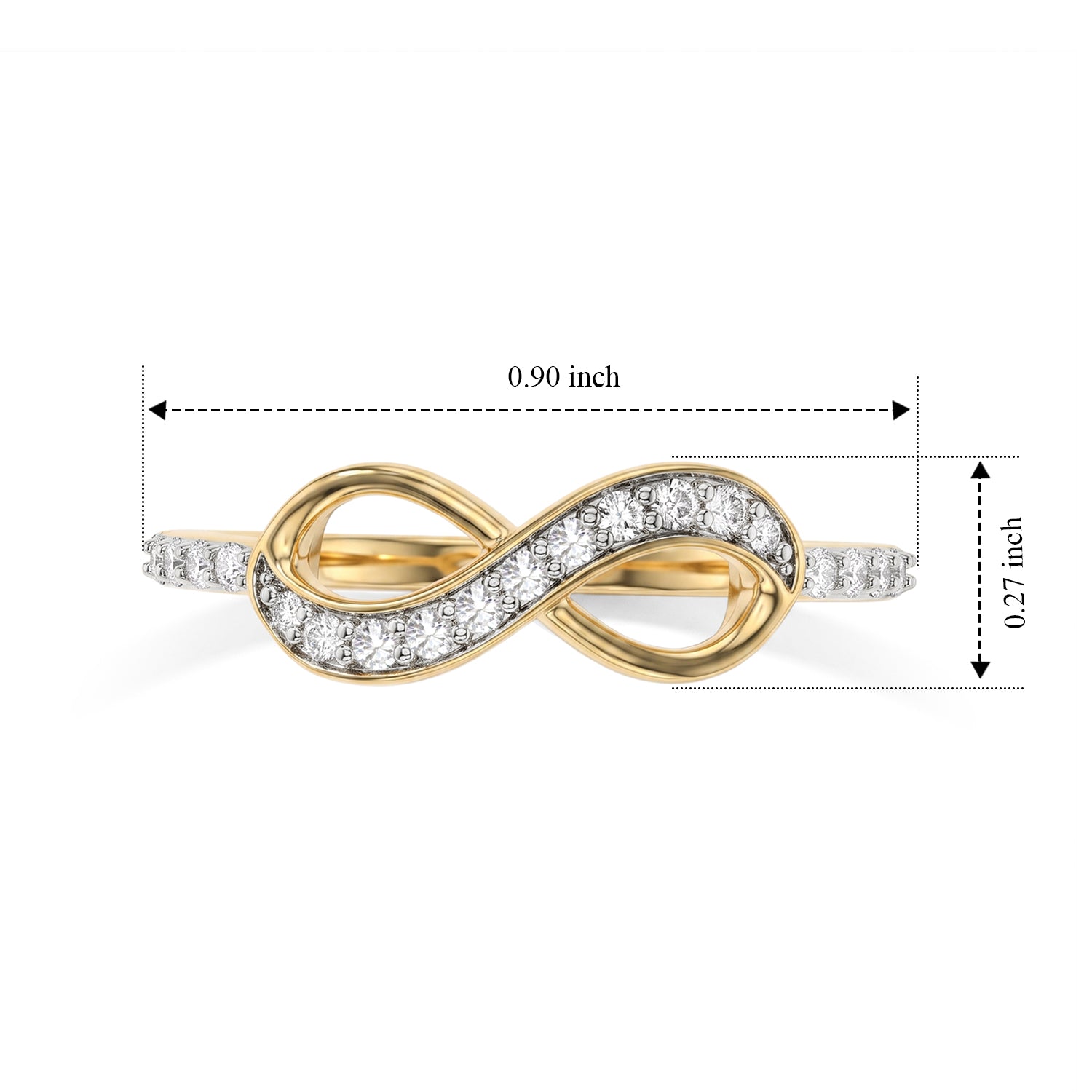 Luxuriant - Lab Grown Diamond (SI-G-H) Infinity Ring in 18K Vermeil Yellow Gold Plated Sterling Silver 0.25 Ct. 8754860 5