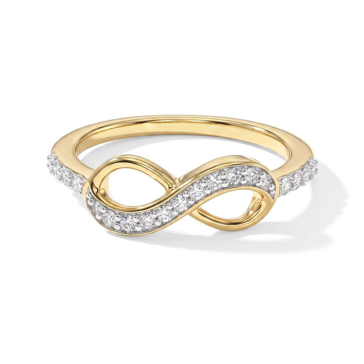 Luxuriant - Lab Grown Diamond (SI-G-H) Infinity Ring in 18K Vermeil Yellow Gold Plated Sterling Silver 0.25 Ct. 8754865 0