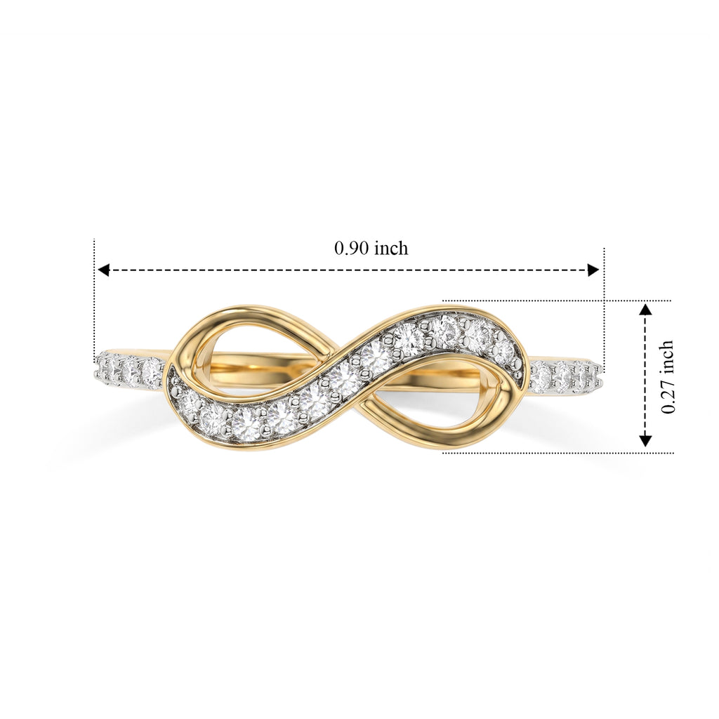 Luxuriant - Lab Grown Diamond (SI/G-H) Infinity Ring in 18K Vermeil Yellow Gold Plated Sterling Silver 0.25 Ct._8754865_5