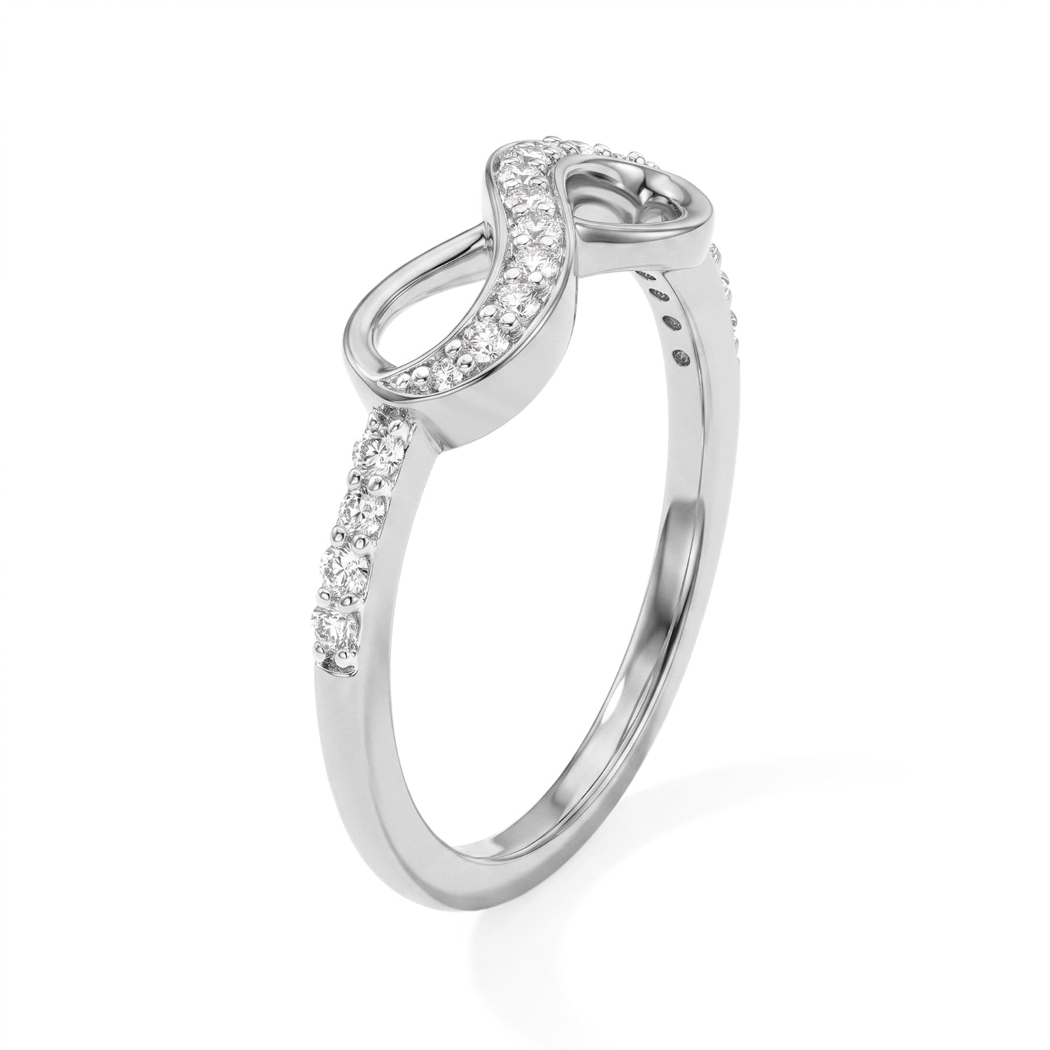 Luxuriant - Lab Grown Diamond (SI-G-H) Ring in Rhodium Overlay Sterling Silver 0.25 Ct. 8754870 2