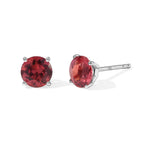 Luxuriant - Lab Created Padparadscha Sapphire Solitaire Stud Push Post Earring in Platinum Overlay Sterling Silver 2.40 Ct._8754879