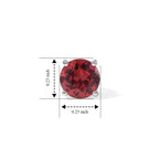 Luxuriant - Lab Created Padparadscha Sapphire Solitaire Stud Push Post Earring in Platinum Overlay Sterling Silver 2.40 Ct._8754879_4