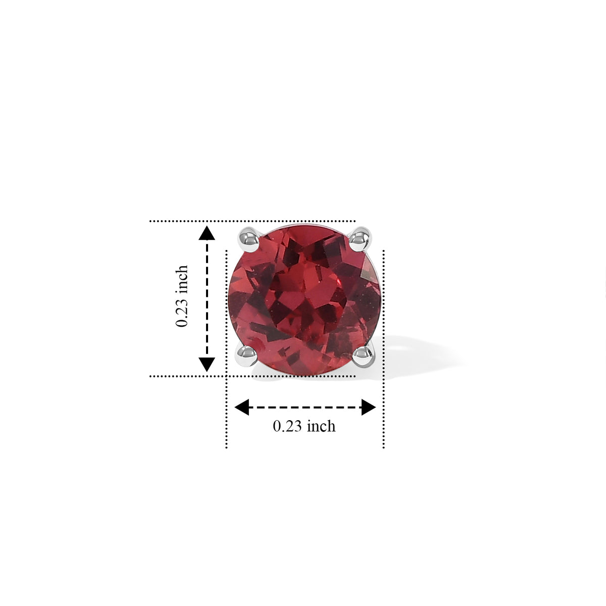 Luxuriant - Lab Created Padparadscha Sapphire Solitaire Stud Push Post Earring in Platinum Overlay Sterling Silver 2.40 Ct. 8754879 4