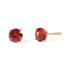 Luxuriant - Lab Created Padparadscha Sapphire Solitaire Stud Push Post Earring in Yellow Gold Plated Sterling Silver 2.40 Ct._8754880