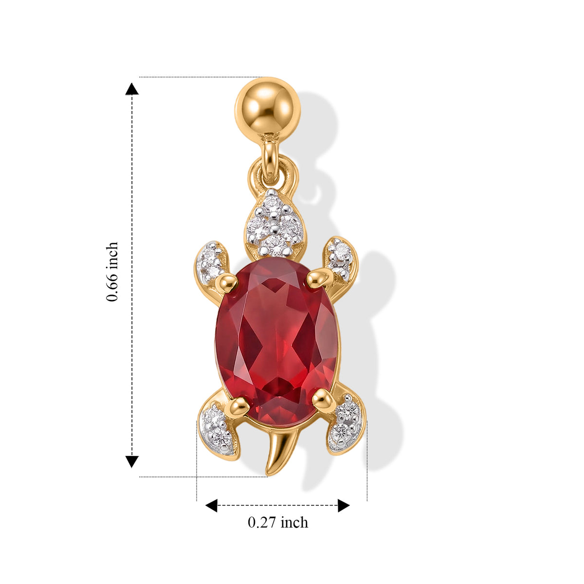 Luxuriant - Lab Created Padparadscha Sapphire &amp; White Zircon Dangling Earring with Push Post in Yellow Gold Plated Sterling Silver 2.47 Ct. 8754947 3