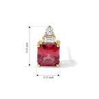 Luxuriant - Lab Created Padparadscha Sapphire & White Zircon Earring with Push Post in Yellow Gold Plated Sterling Silver 3.40 Ct._8755918_4