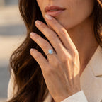 Luxuriant - Blue Zircon & Lab Grown Diamond (SI/G-H) Halo Ring in Platinum Overlay Sterling Silver 1.30 Ct._8756196_2