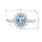 Luxuriant - Blue Zircon & Lab Grown Diamond (SI/G-H) Halo Ring in Platinum Overlay Sterling Silver 1.30 Ct._8756196_5