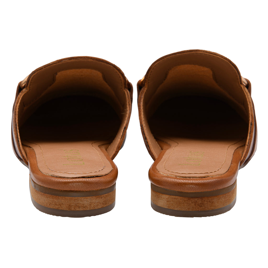 Lotus Taylor Womens Leather Backless Snaffle Bit Slip-On Mule Loafers (Size 4) - Tan_8756457_3