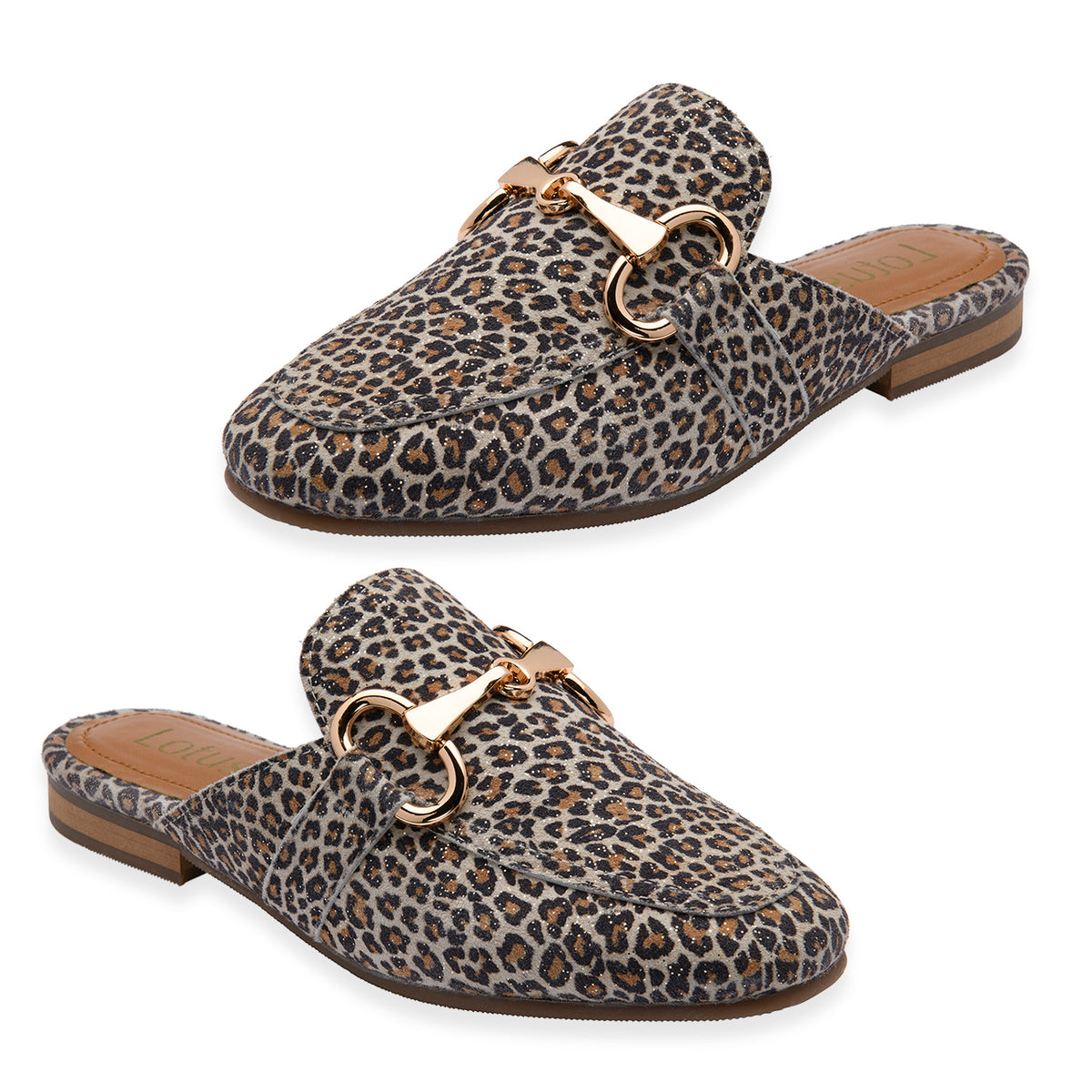 Lotus Taylor Womens Leather Backless Snaffle Bit Slip-On Mule Loafers (Size 5) - Leopard Print V32668284 0