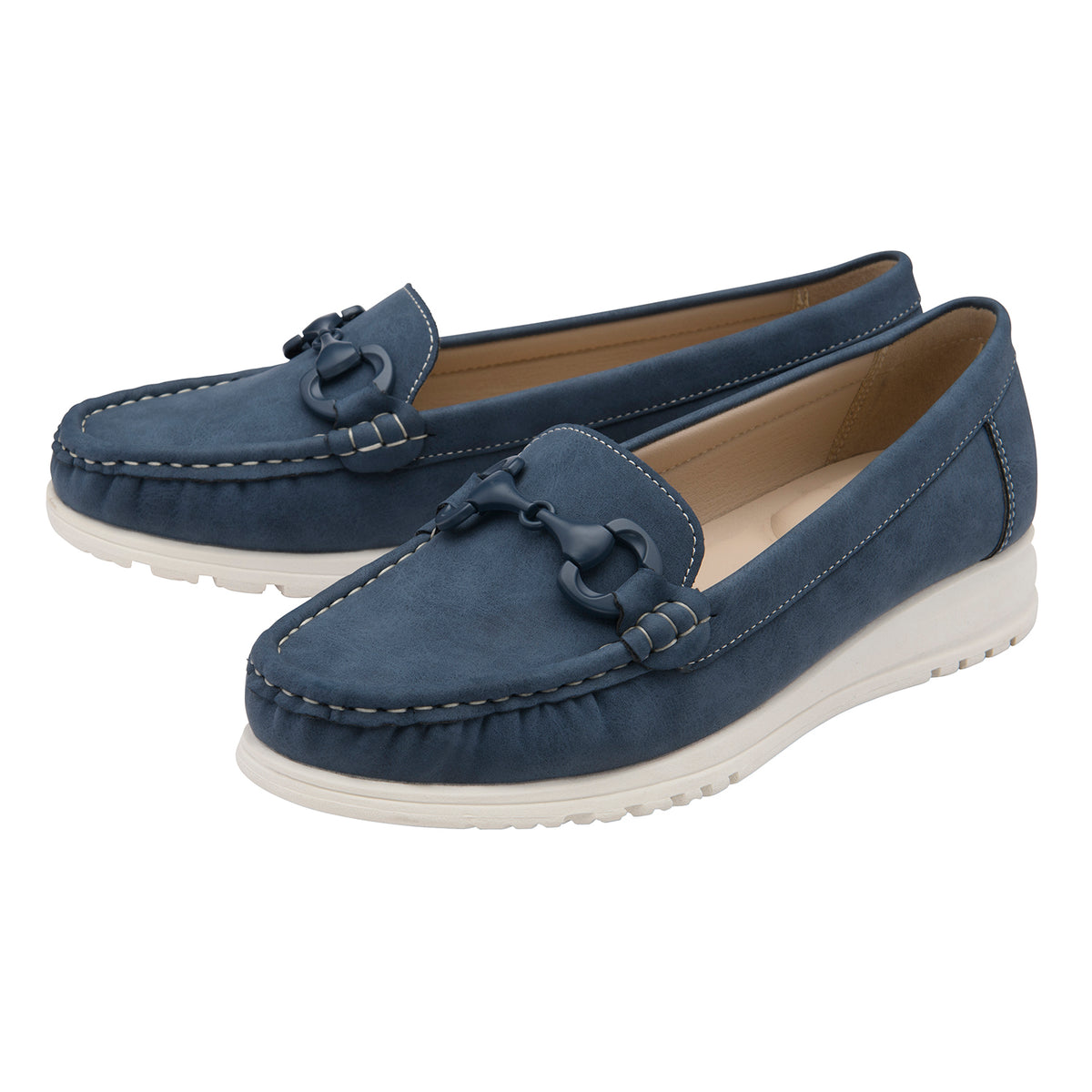 Lotus Symi Womens Comfort Slip-On Moccasin Loafers (Size 5) - Blue V32667850 1
